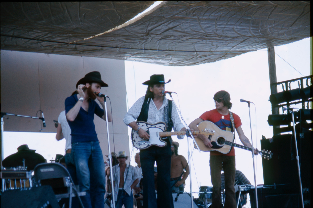 Waylon Jennings at Willie’s 1st July 4th picnic in 1973.